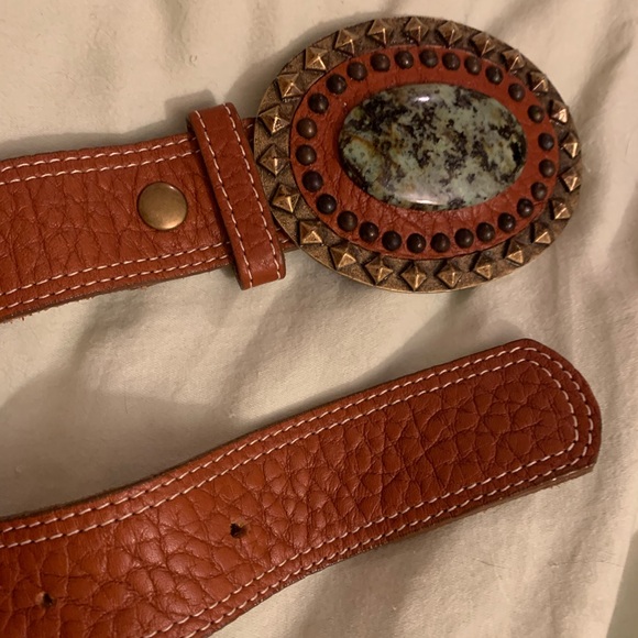 Authentic brand new rare light brown 100% leather belt M-L . Never been worn!